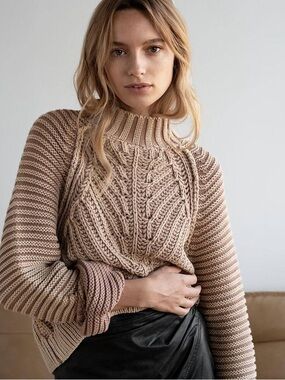 FREE PEOPLE Sweatheart Sweater Color Sandcastle Beige Size Small